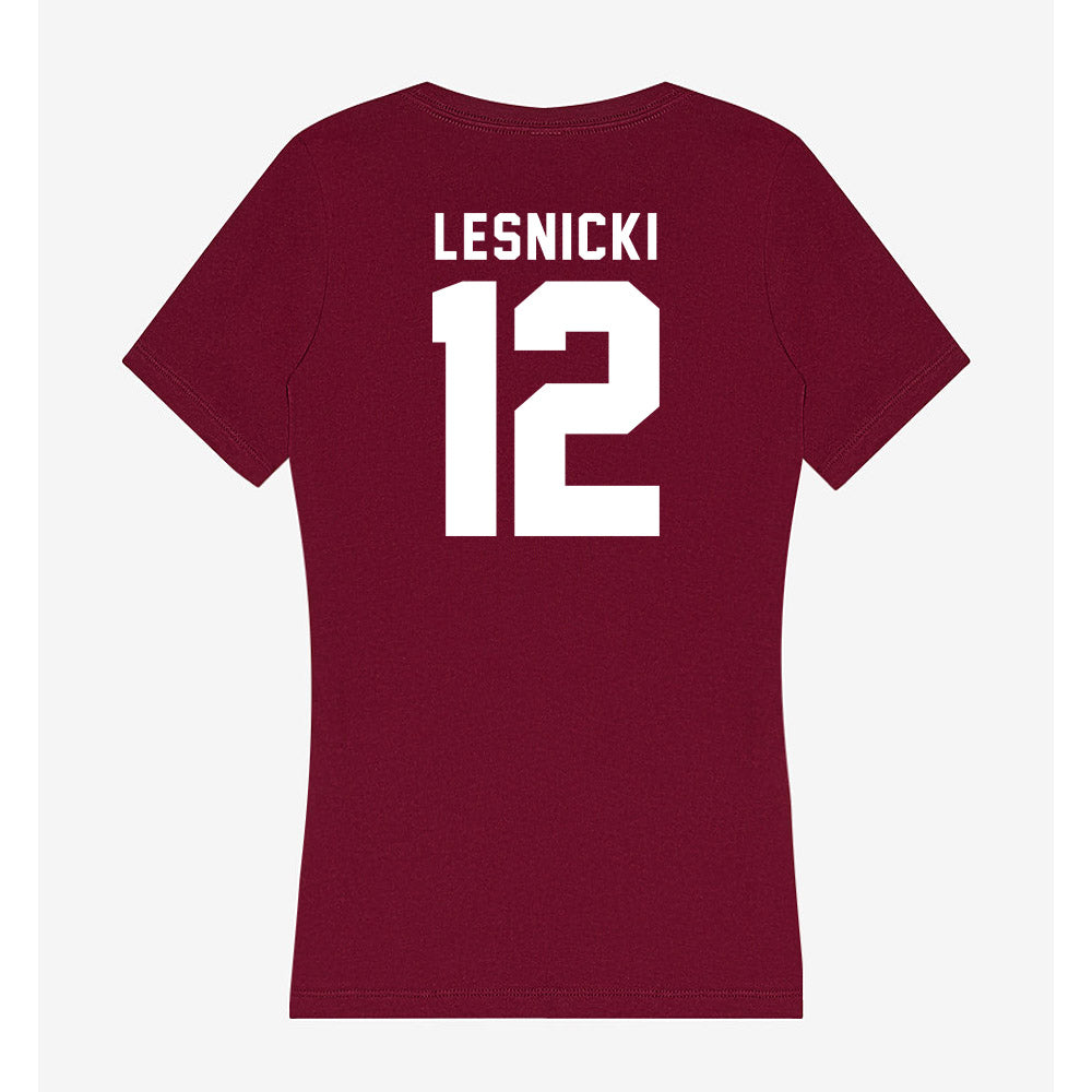 Loyola - NCAA Softball : Nat Lesnicki - Women's V-Neck T-Shirt-1