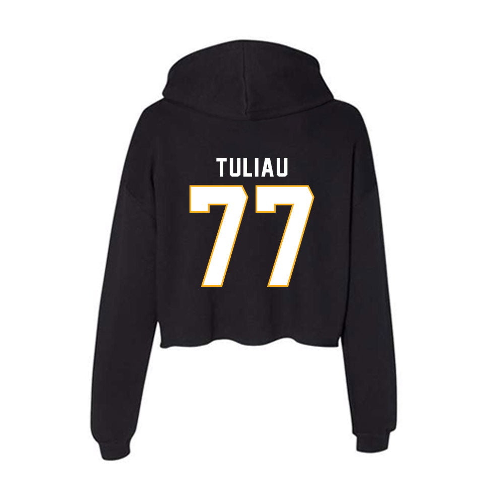 SJSU - NCAA Football : Daniel Tuliau - Women's Crop Fleece Hoodie-1