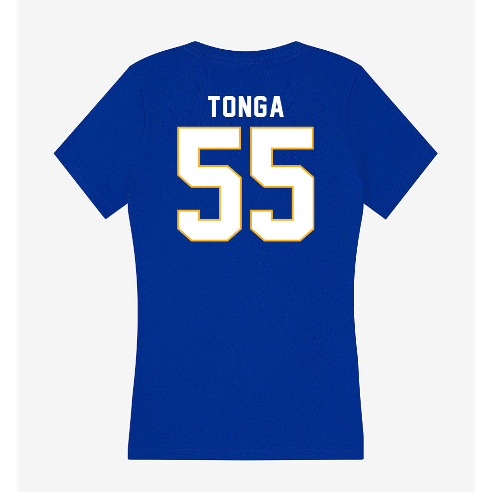 SJSU - NCAA Football : Jordan Tonga - Women's V-Neck T-Shirt-1