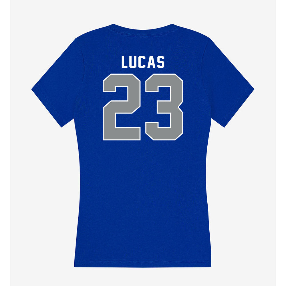 Memphis - NCAA Baseball : Isaac Lucas - Women's V-Neck T-Shirt-1