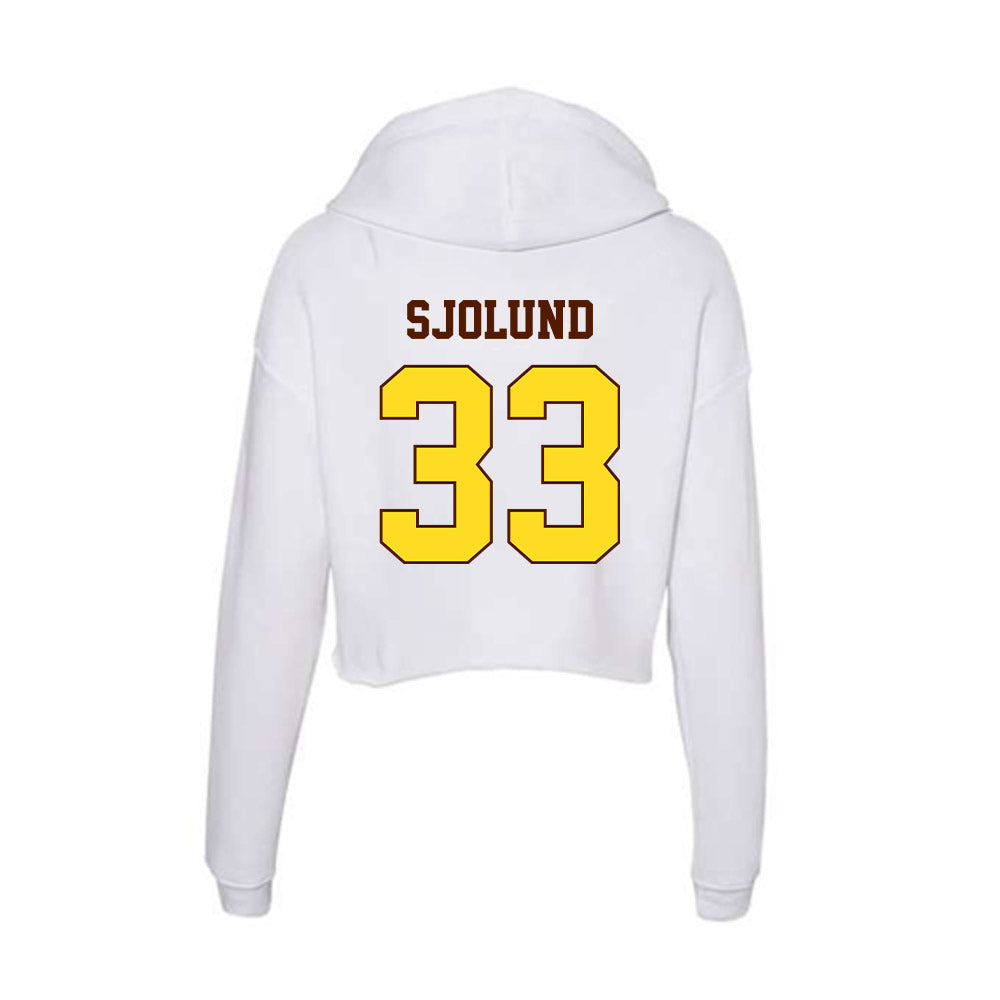 Western Michigan - NCAA Men's Ice Hockey : Samuel Sjolund - Women's Crop Fleece Hoodie-1