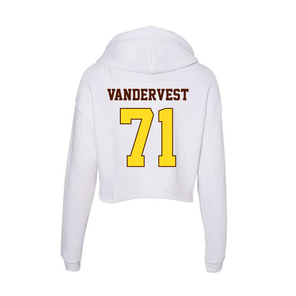 Western Michigan - NCAA Football : Adam Vandervest - Women's Crop Fleece Hoodie-1