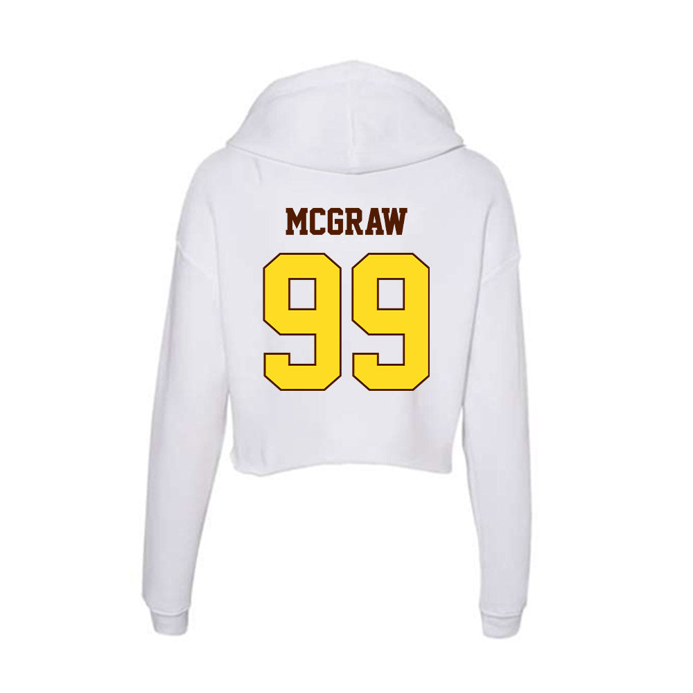 Western Michigan - NCAA Football : Rodney McGraw - Women's Crop Fleece Hoodie-1