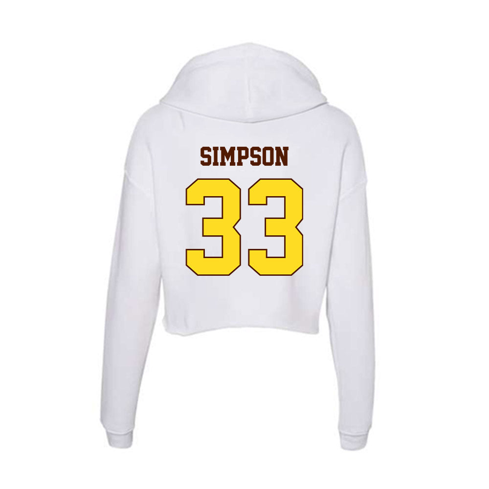Western Michigan - NCAA Women's Soccer : Ella Simpson - Women's Crop Fleece Hoodie-1