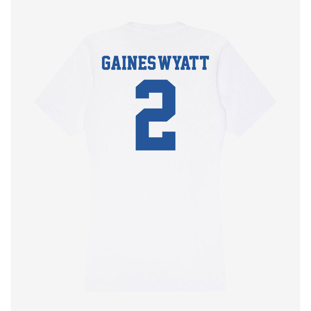 Hampton - NCAA Men's Basketball : Jalyke Gaines-Wyatt - Women's V-Neck T-Shirt-1