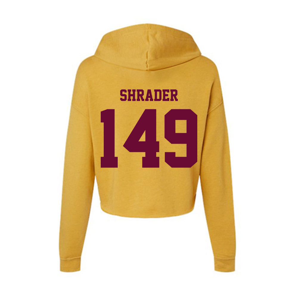 Central Michigan - NCAA Wrestling : Mason Shrader - Women's Crop Fleece Hoodie-1