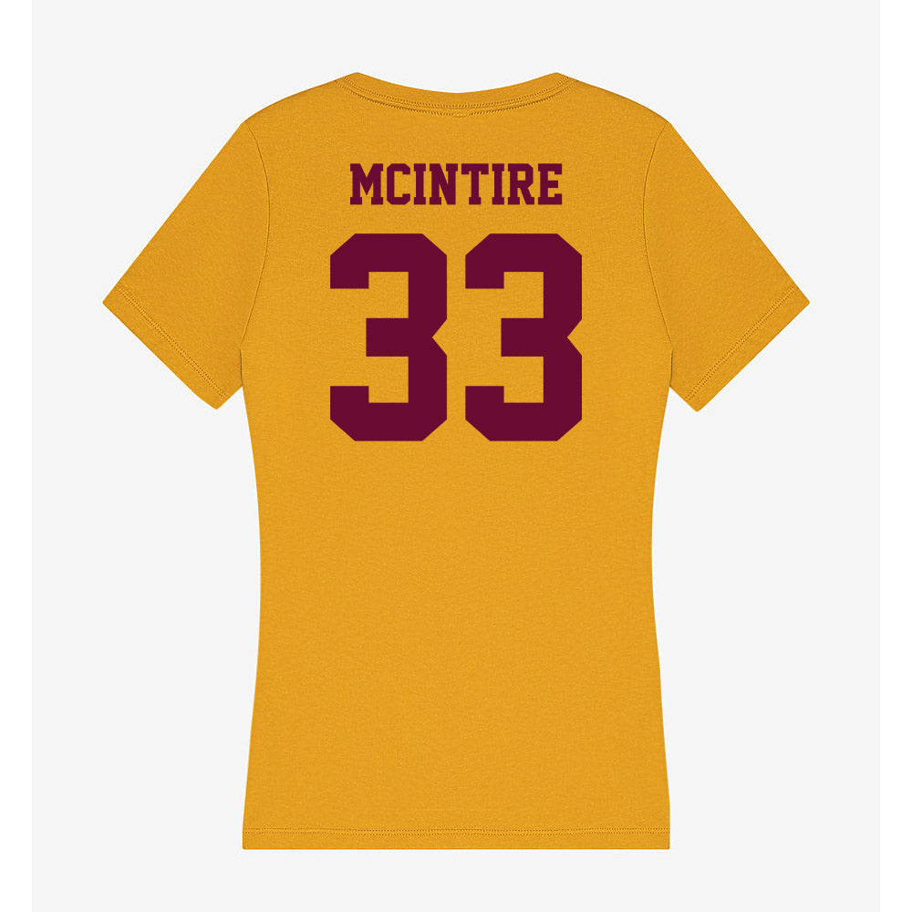 Central Michigan - NCAA Men's Basketball : Logan Mcintire - Women's V-Neck T-Shirt-1