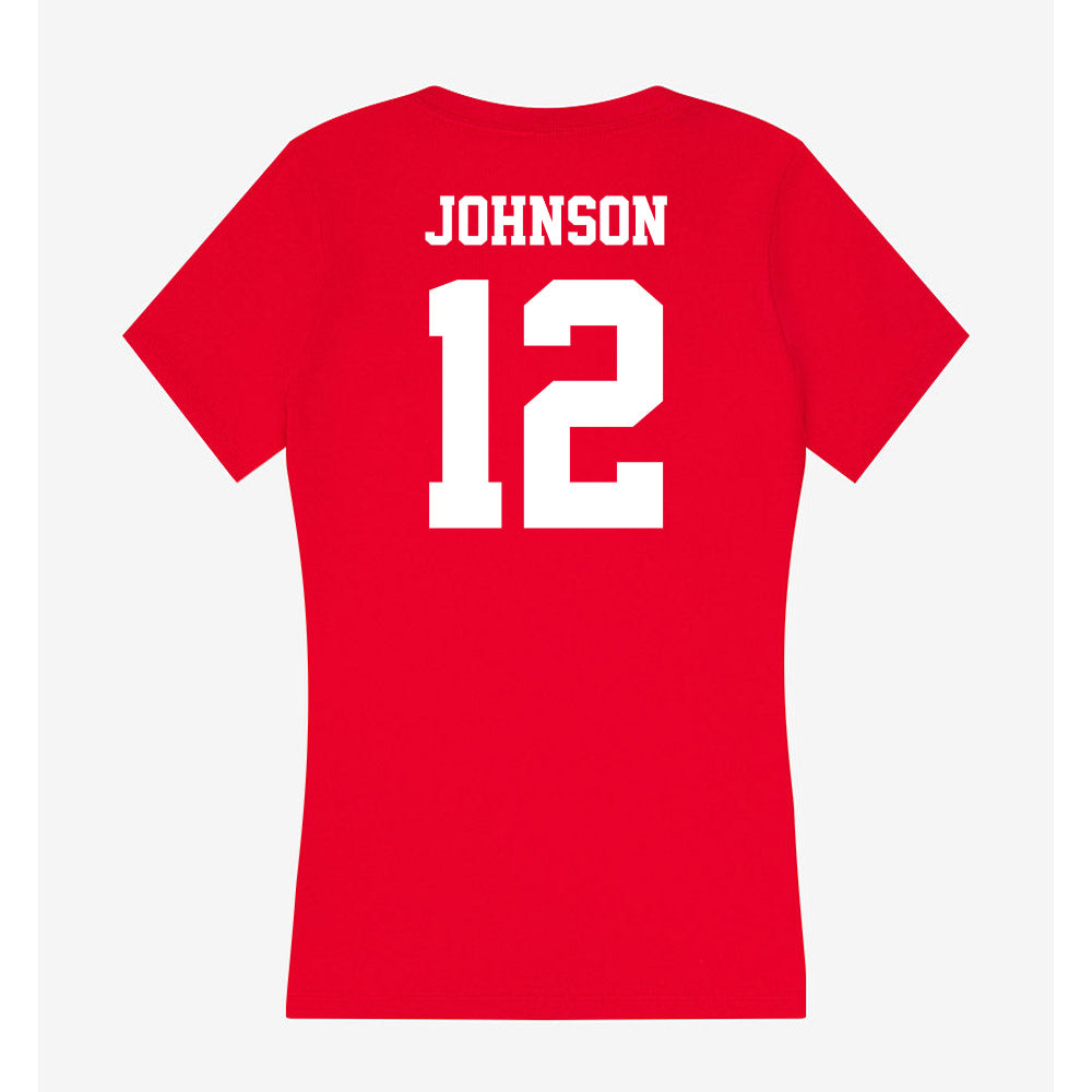 New Mexico - NCAA Football : Jon Johnson - Women's V-Neck T-Shirt-1