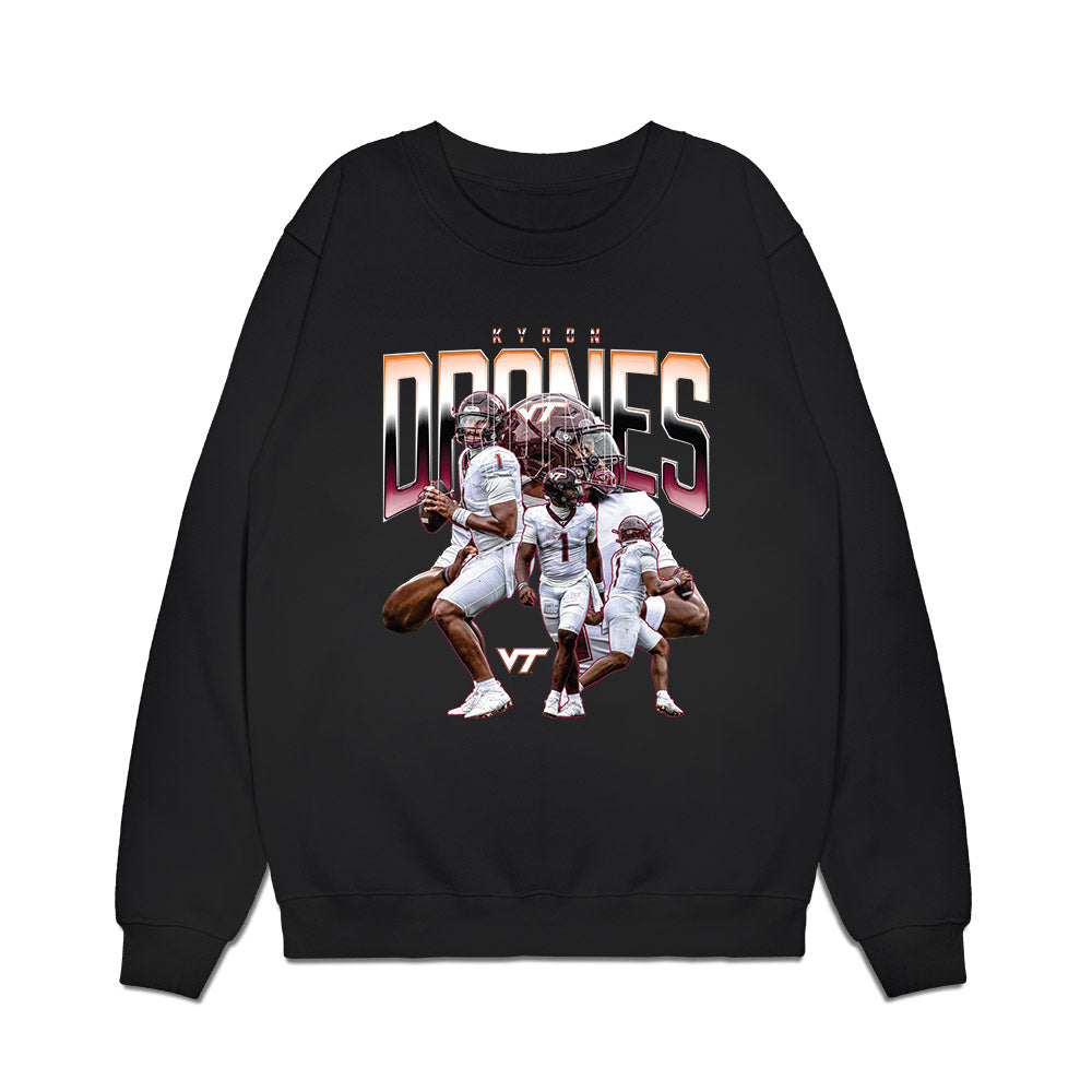 Virginia Tech - NCAA Football : Kyron Drones - Collage Premium Crewneck Sweatshirt-0