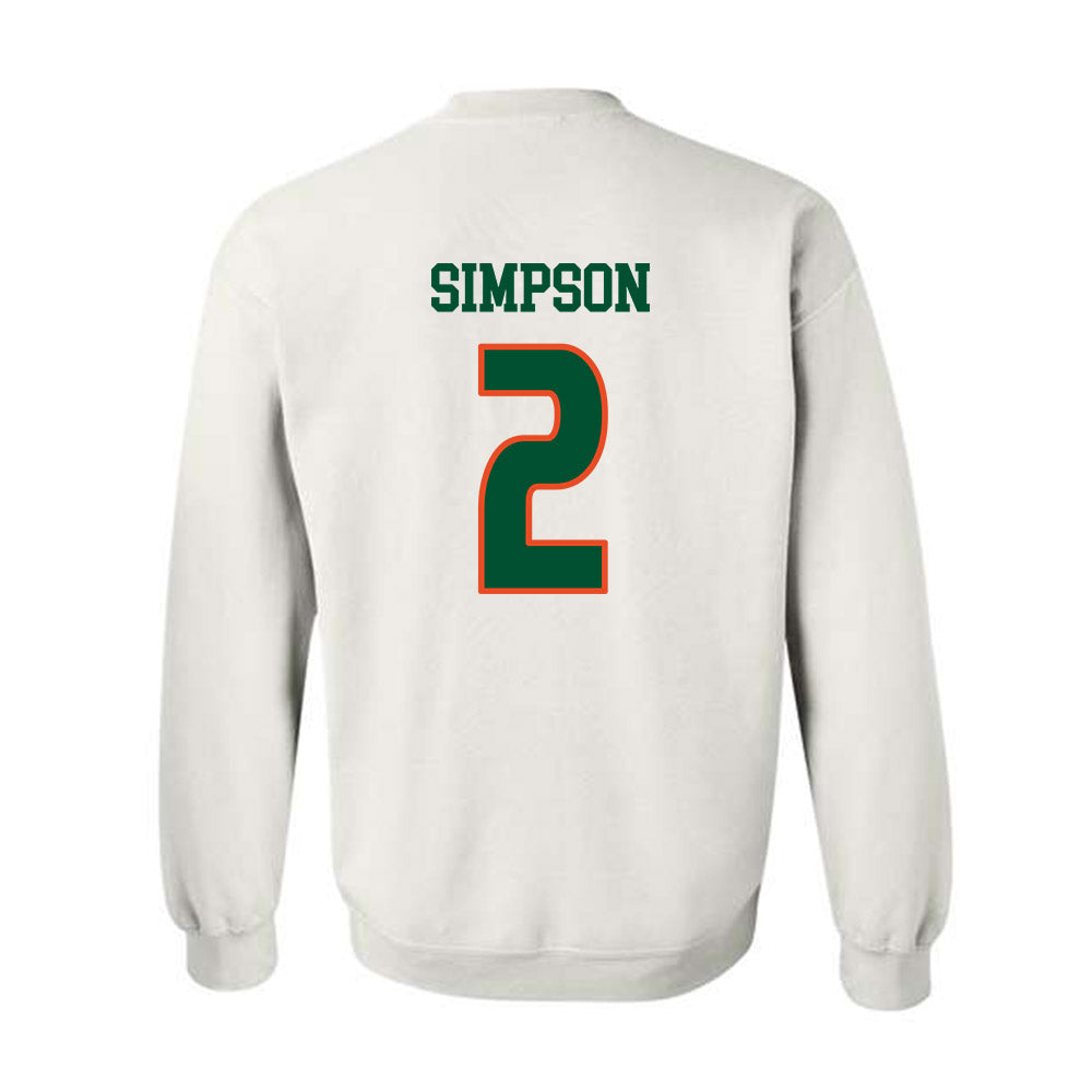 Miami - NCAA Women's Soccer : Emilie Simpson - Replica Shersey Crewneck Sweatshirt-1