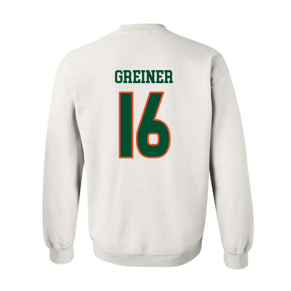 Miami - NCAA Women's Soccer : Sarah Greiner - Replica Shersey Crewneck Sweatshirt-1