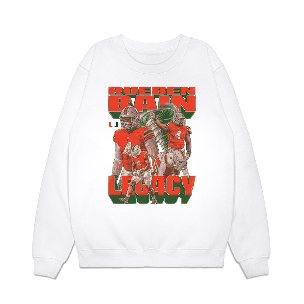 Miami - NCAA Football : Rueben Bain Jr. - LEG4CY Premium Crewneck Sweatshirt-0