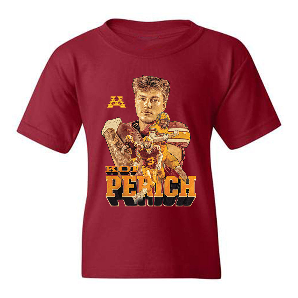 Minnesota - NCAA Football : Koi Perich - Player Collage Youth T-Shirt