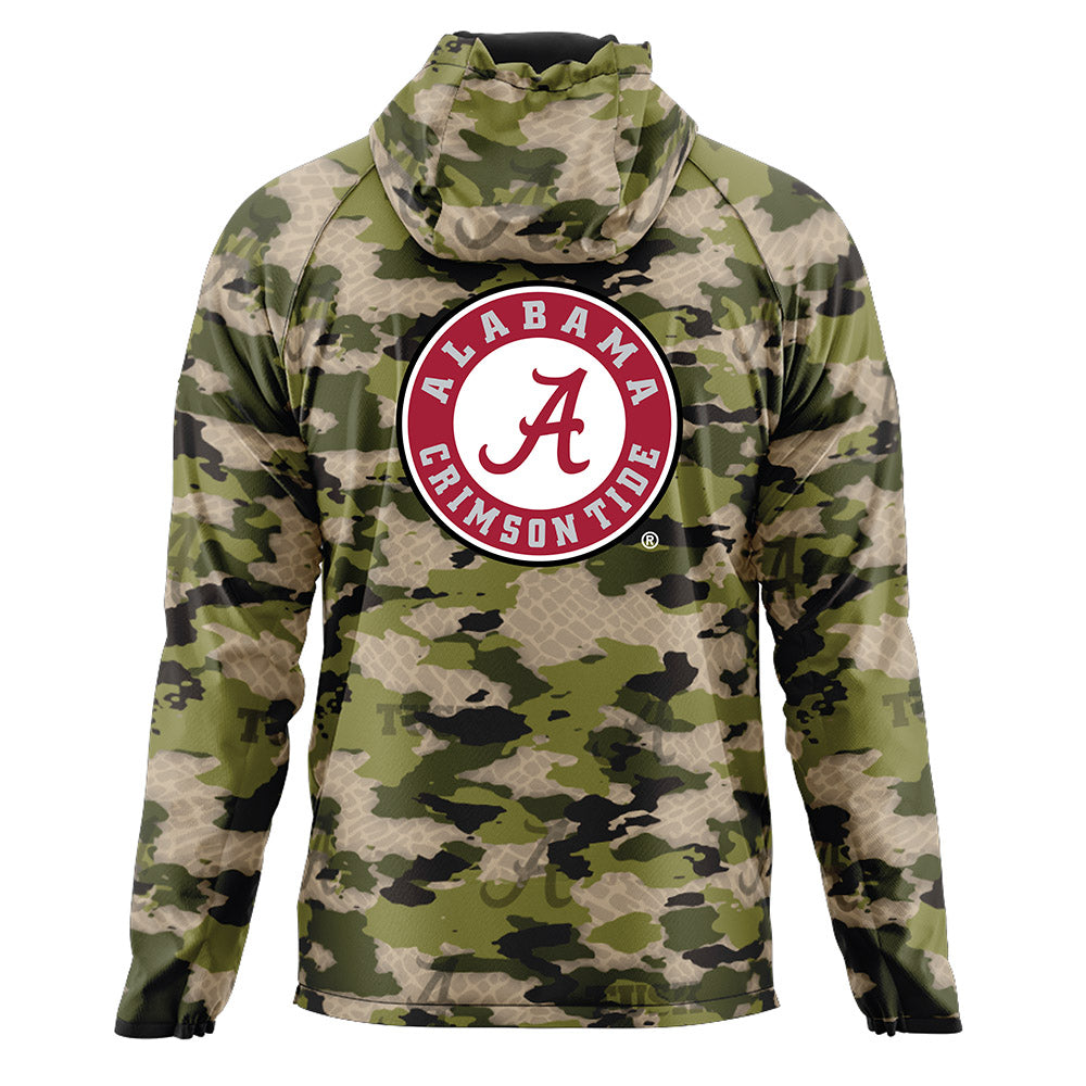 Alabama - : - Tusk Camo Crimson Tide Quarter Zip Windbreaker-1