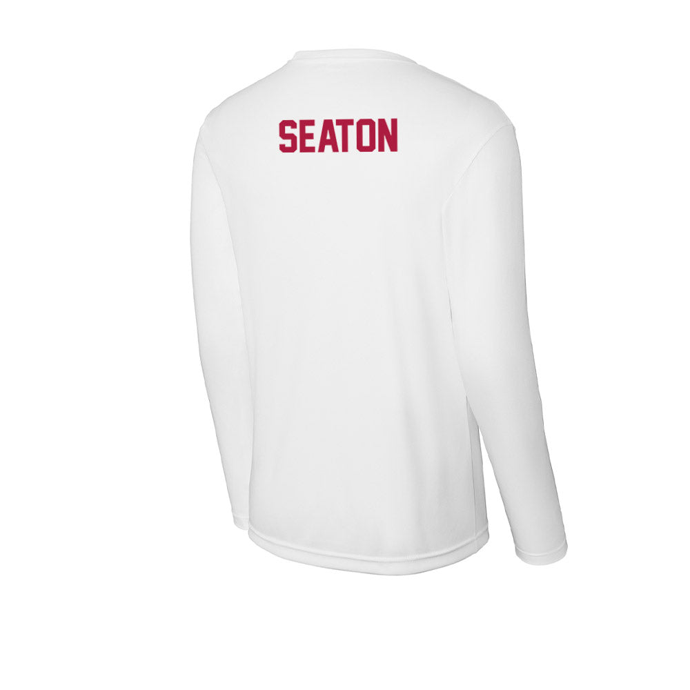 Detroit Mercy - NCAA Women's Track & Field : Mia Seaton - Activewear Long Sleeve T-Shirt-3
