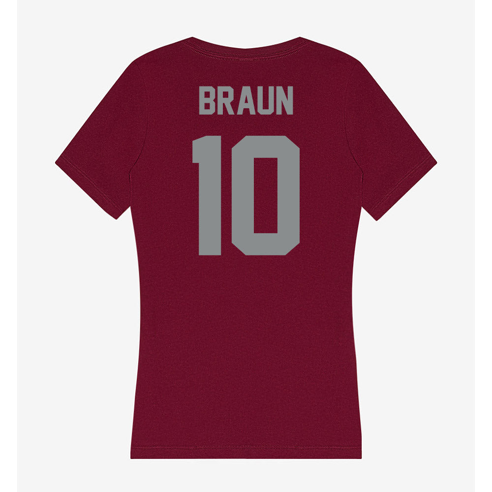 Montana - NCAA Softball : Brooklynn Braun - Women's V-Neck T-Shirt-1