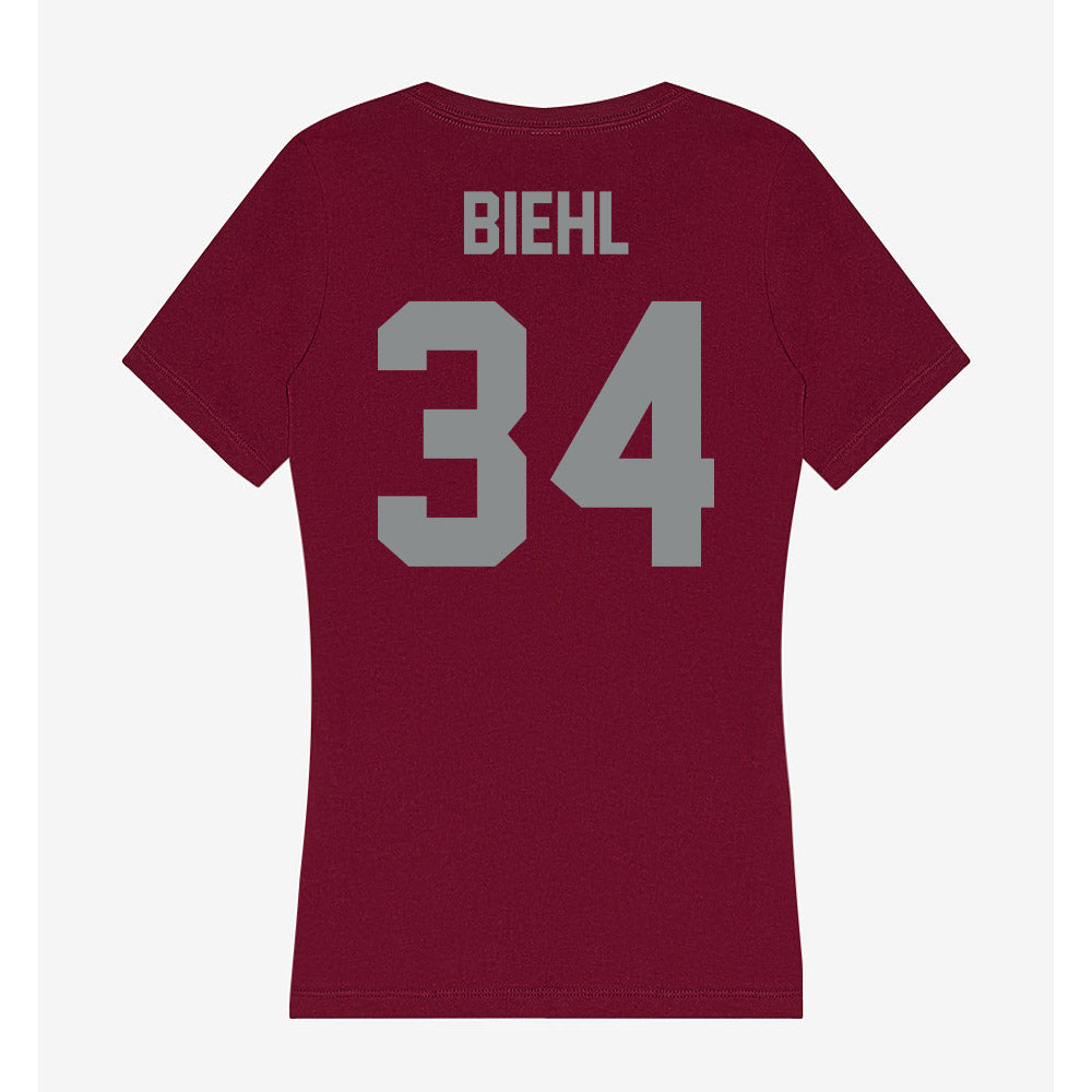 Montana - NCAA Softball : Danielle Biehl - Women's V-Neck T-Shirt-1