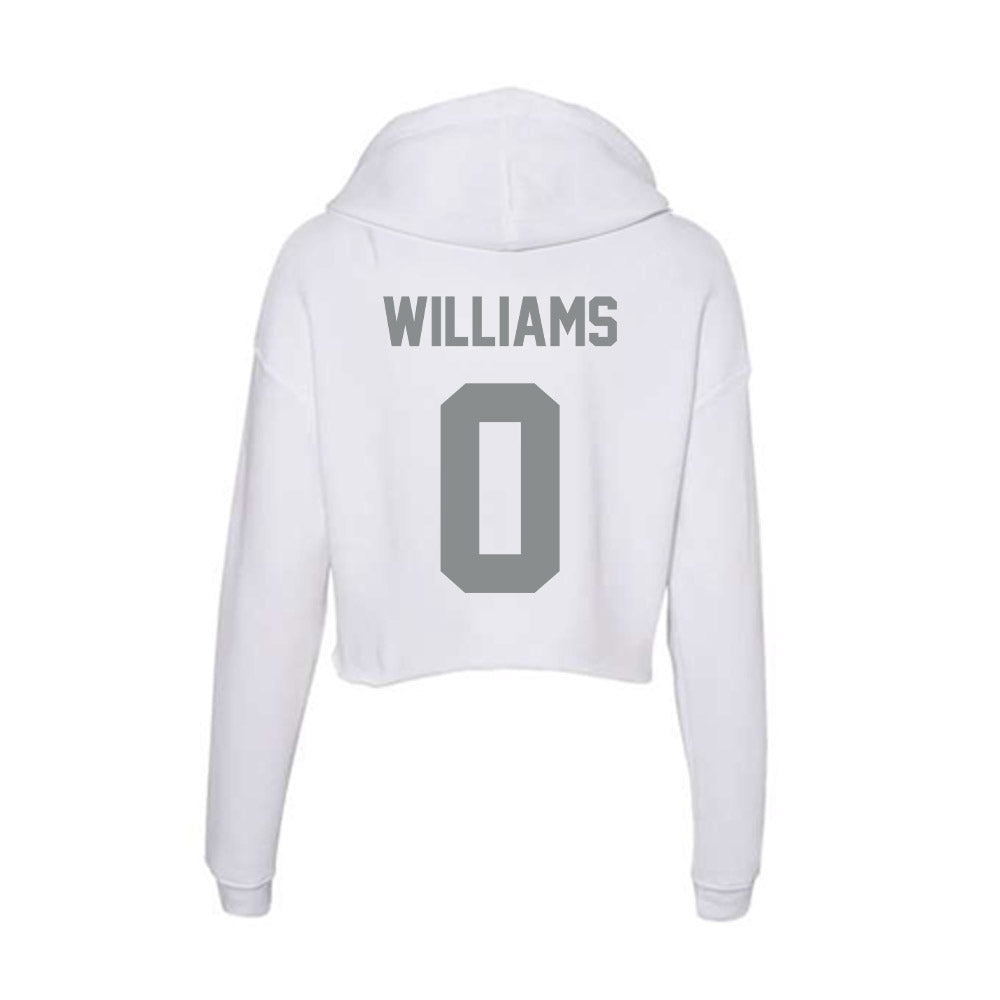 Montana - NCAA Men's Basketball : Money Williams - Women's Crop Fleece Hoodie-1