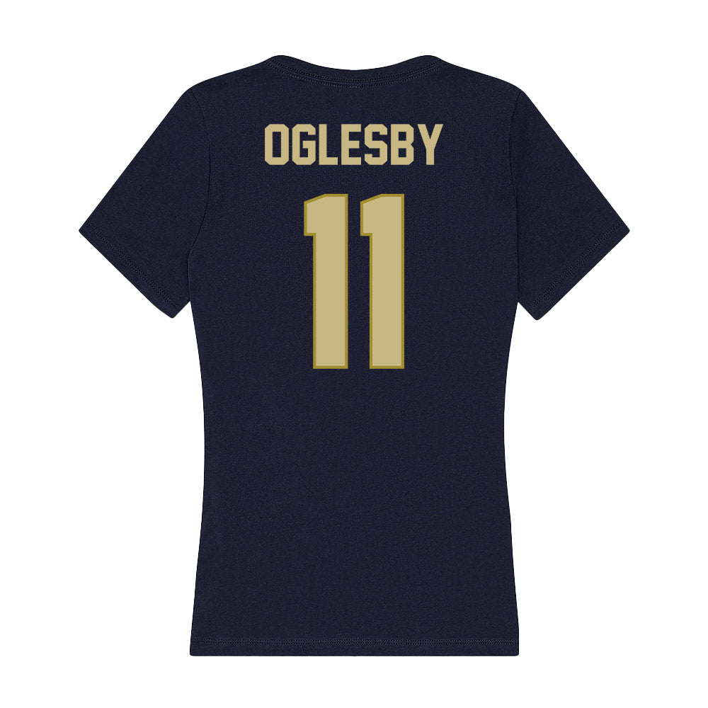 Oral Roberts - NCAA Women's Basketball : Jalei Oglesby - Women's V-Neck T-Shirt-1