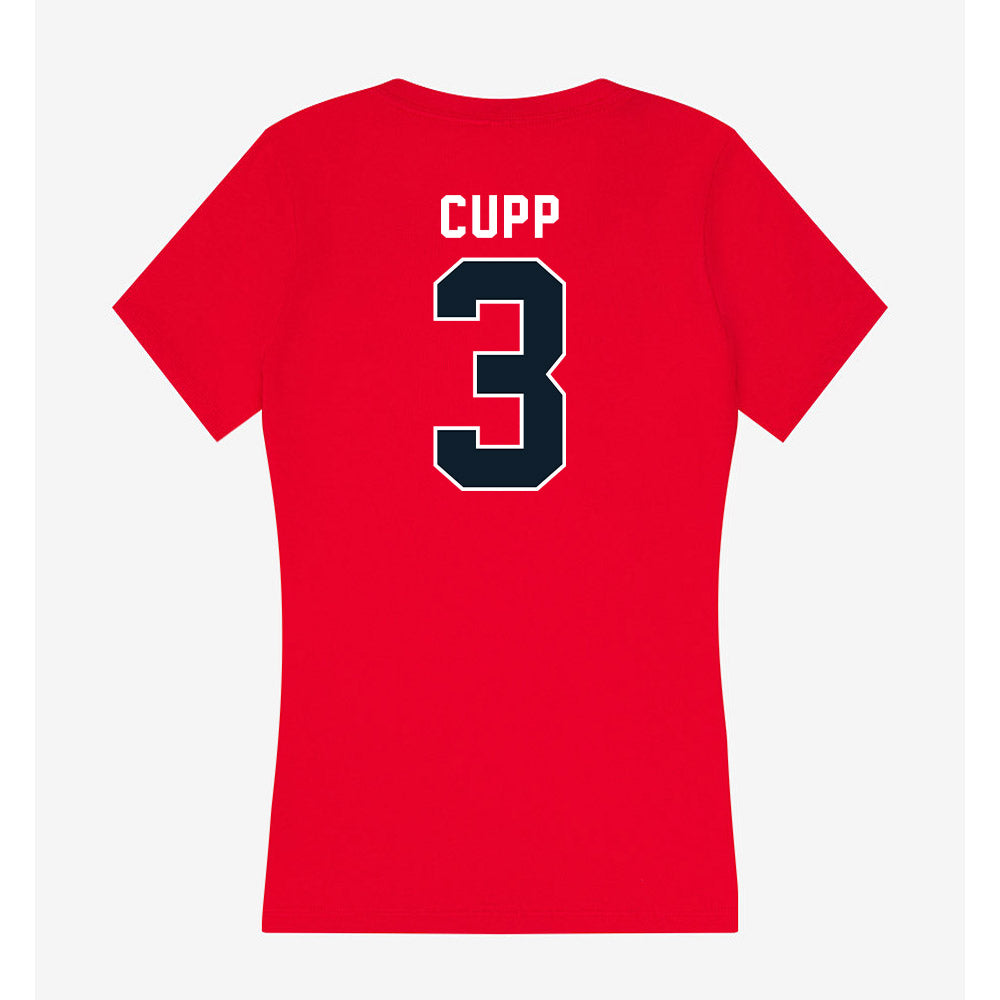 Dallas Baptist - NCAA Baseball : Dylan Cupp - Women's V-Neck T-Shirt-1