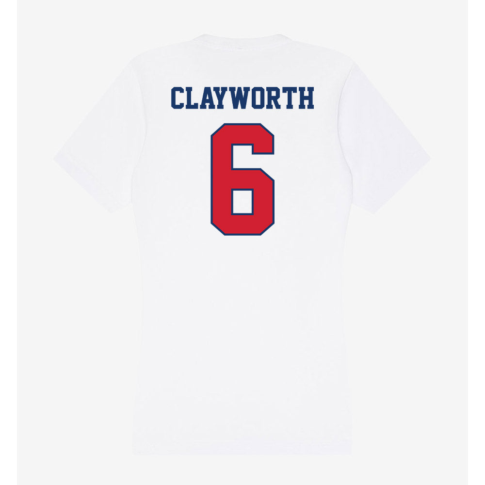 Francis Marion - NCAA Women's Volleyball : Kayla Clayworth - Women's V-Neck T-Shirt-1