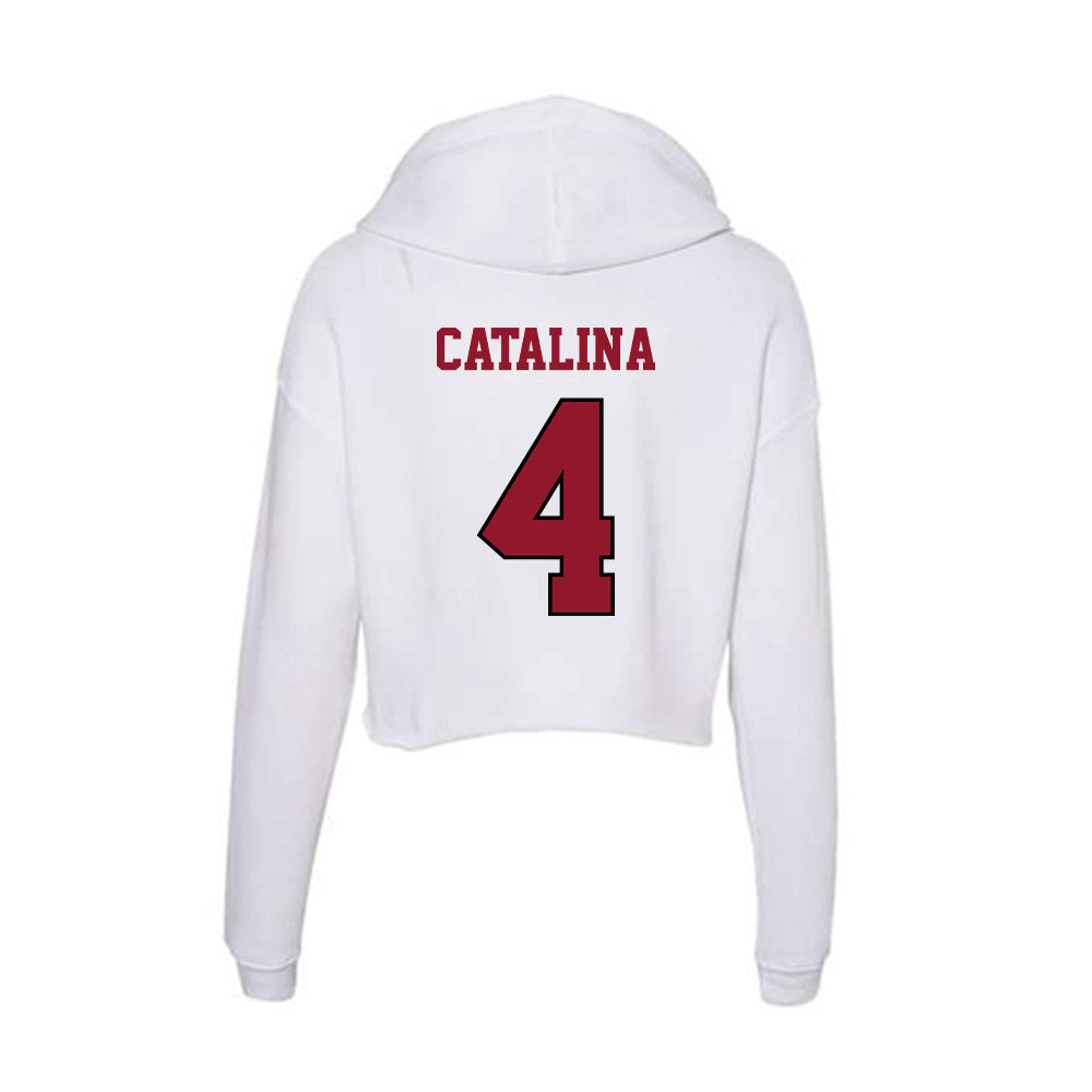 Lafayette College - NCAA Softball : Olivia Catalina - Women's Crop Fleece Hoodie-1