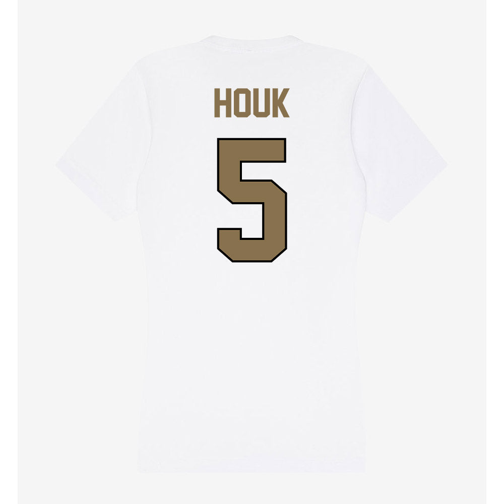 Bryant - NCAA Softball : Meaghan Houk - Women's V-Neck T-Shirt-1