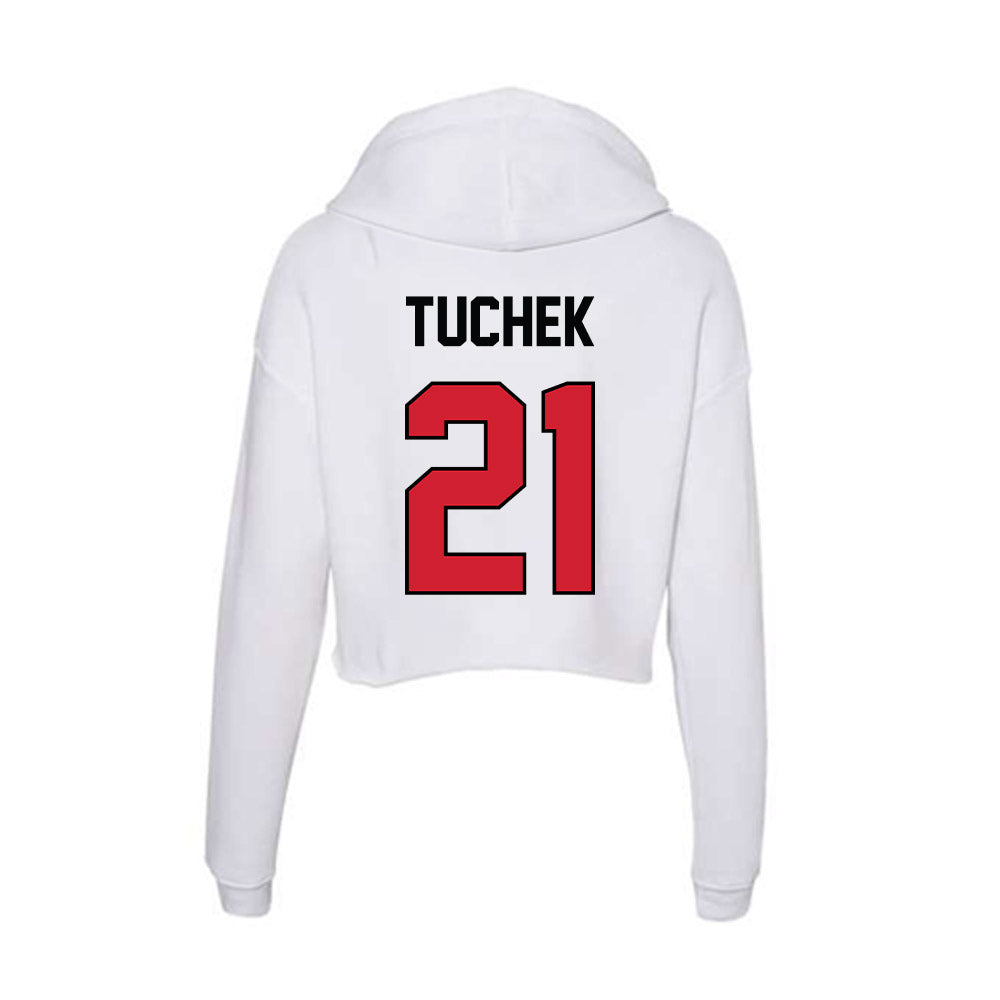 UNLV - NCAA Football : Josh Tuchek - Women's Crop Fleece Hoodie-1