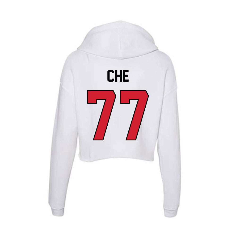UNLV - NCAA Men's Basketball : Myles Che - Women's Crop Fleece Hoodie-1