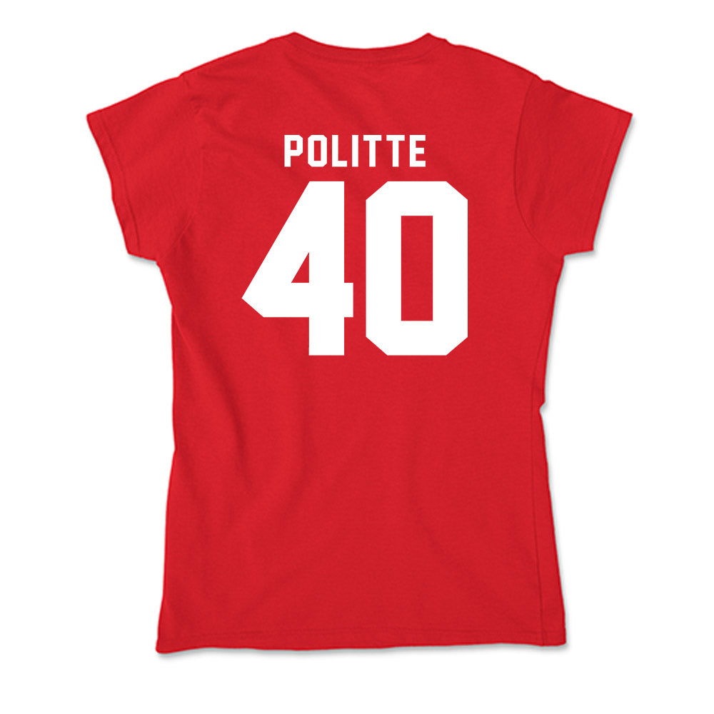 Bradley - NCAA Baseball : Drew Politte - Soft Style Women’s T-Shirt-1