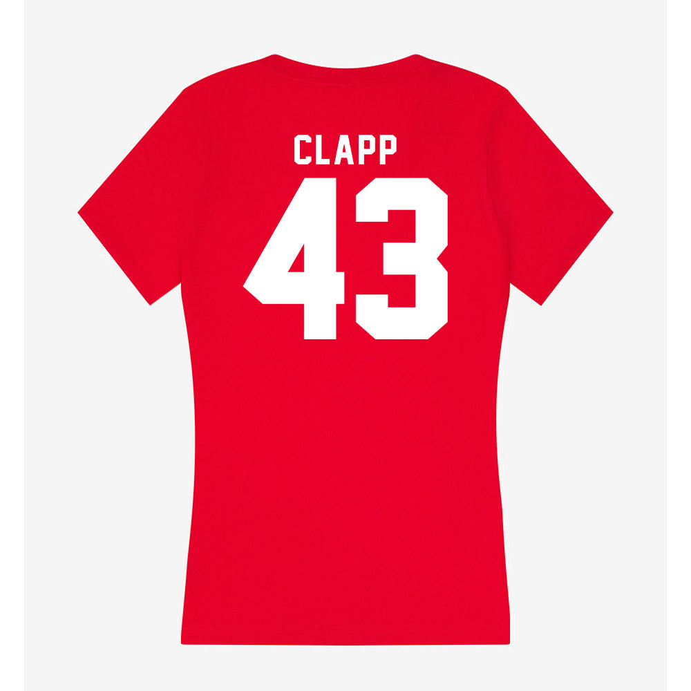 Bradley - NCAA Baseball : Reece Clapp - Women's V-Neck T-Shirt-1