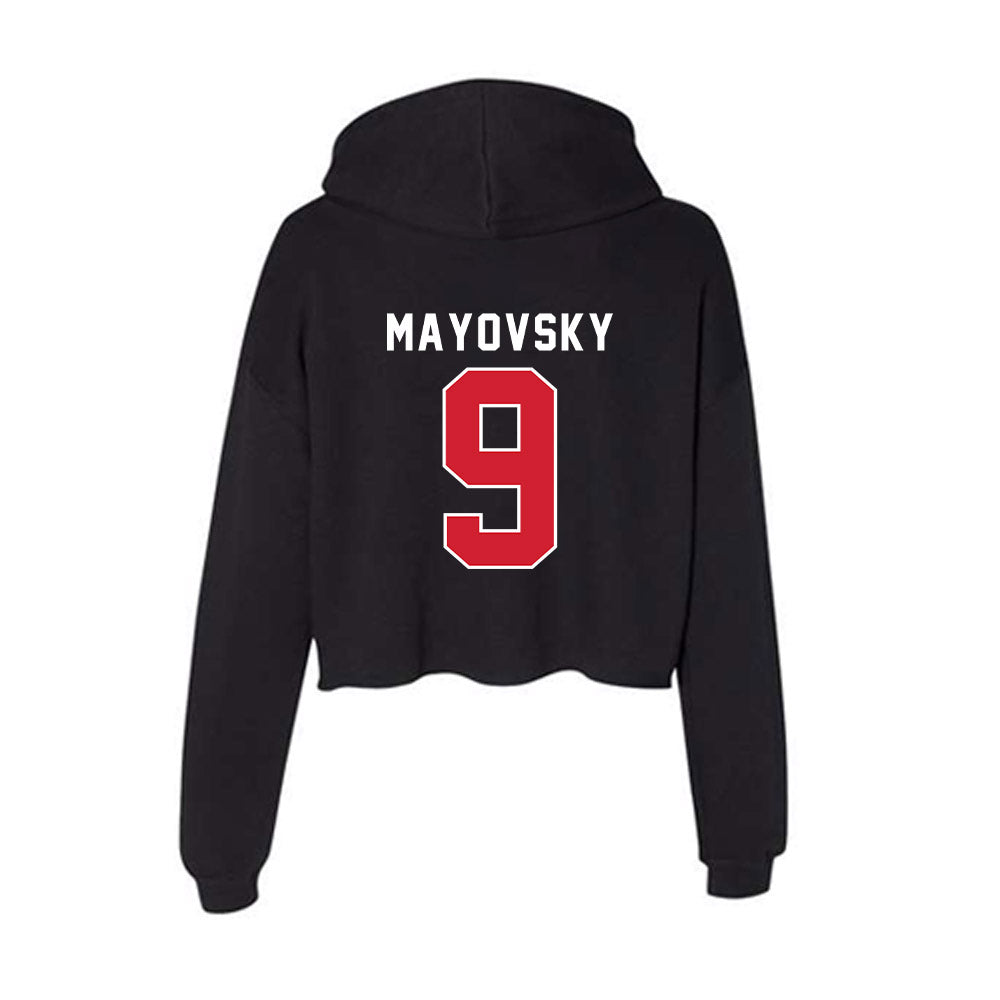 Eastern Washington - NCAA Football : Myles Mayovsky - Women's Crop Fleece Hoodie-1