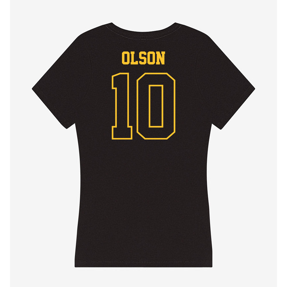 Northern Michigan - NCAA Football : Isaac Olson - Women's V-Neck T-Shirt-1