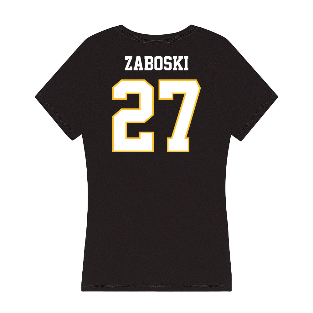 PLU - NCAA Women's Lacrosse : Lia Zaboski - Women's V-Neck T-Shirt-1