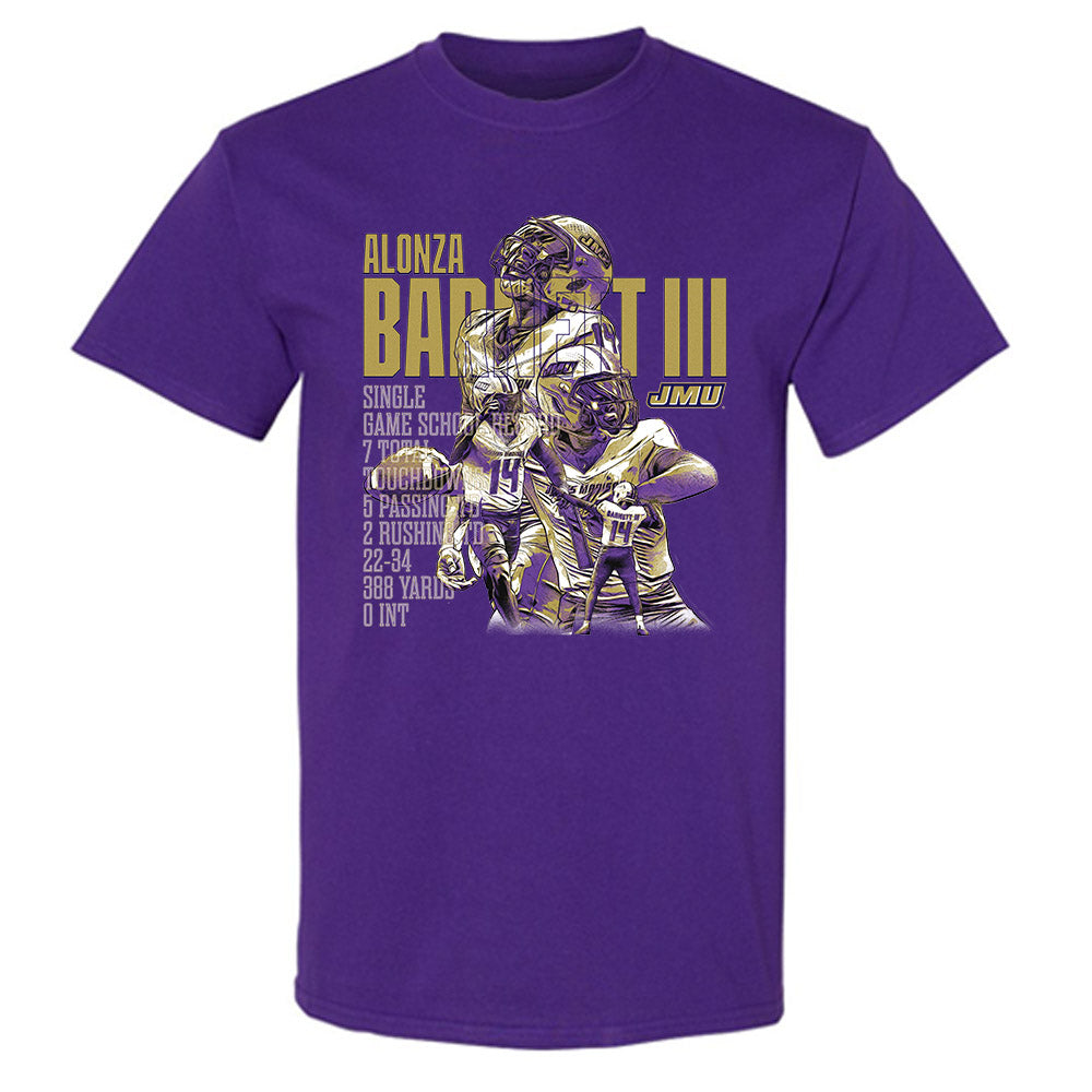 JMU - NCAA Football : Alonza Barnett III - Single-Game Record v2 T-Shirt