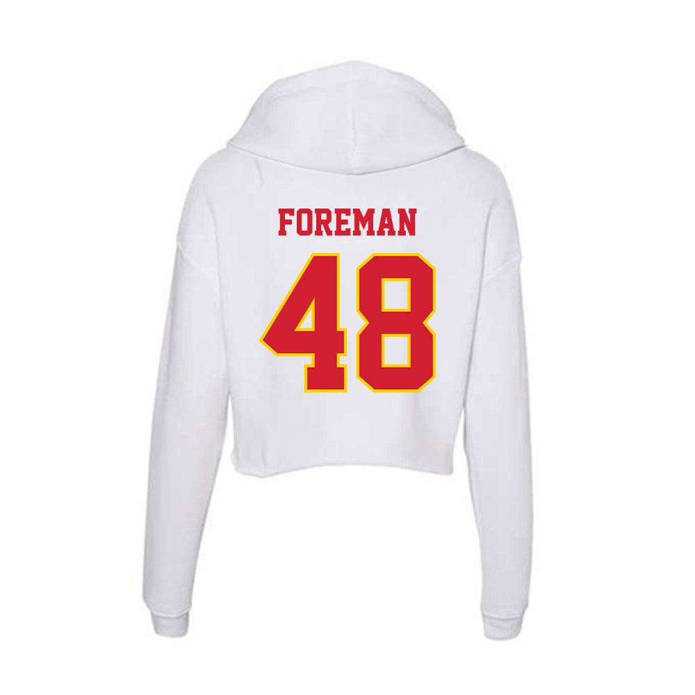 Pitt State - NCAA Football : Jonovan Foreman - Women's Crop Fleece Hoodie-1