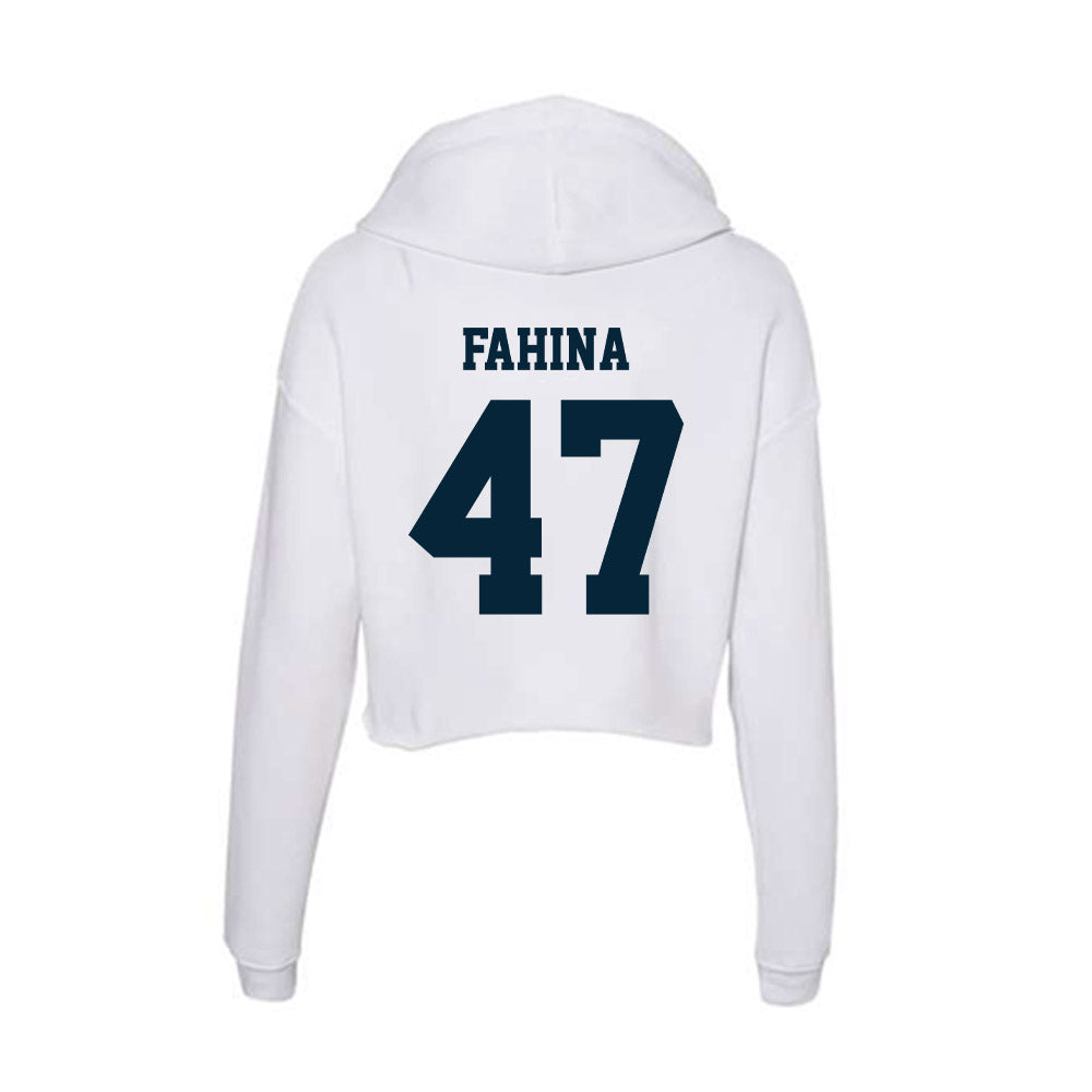Utah State - NCAA Football : Naki Fahina - Women's Crop Fleece Hoodie-1