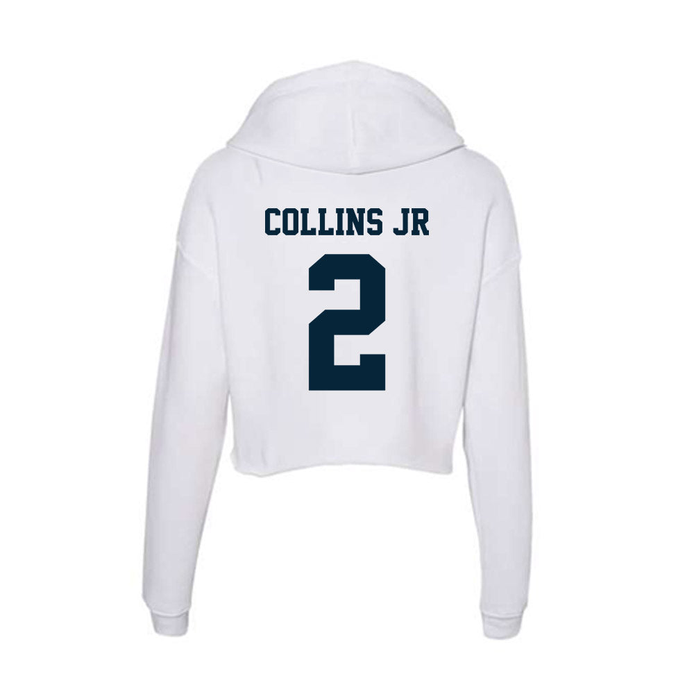 Utah State - NCAA Men's Basketball : Mj Collins Jr - Women's Crop Fleece Hoodie-1