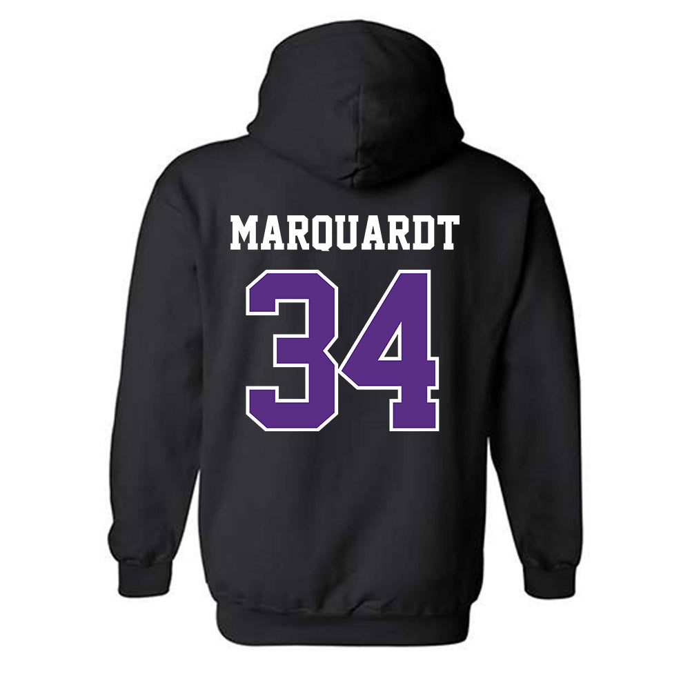 Stonehill - NCAA Men's Basketball : Neal Marquardt - Classic Shersey Hooded Sweatshirt-1