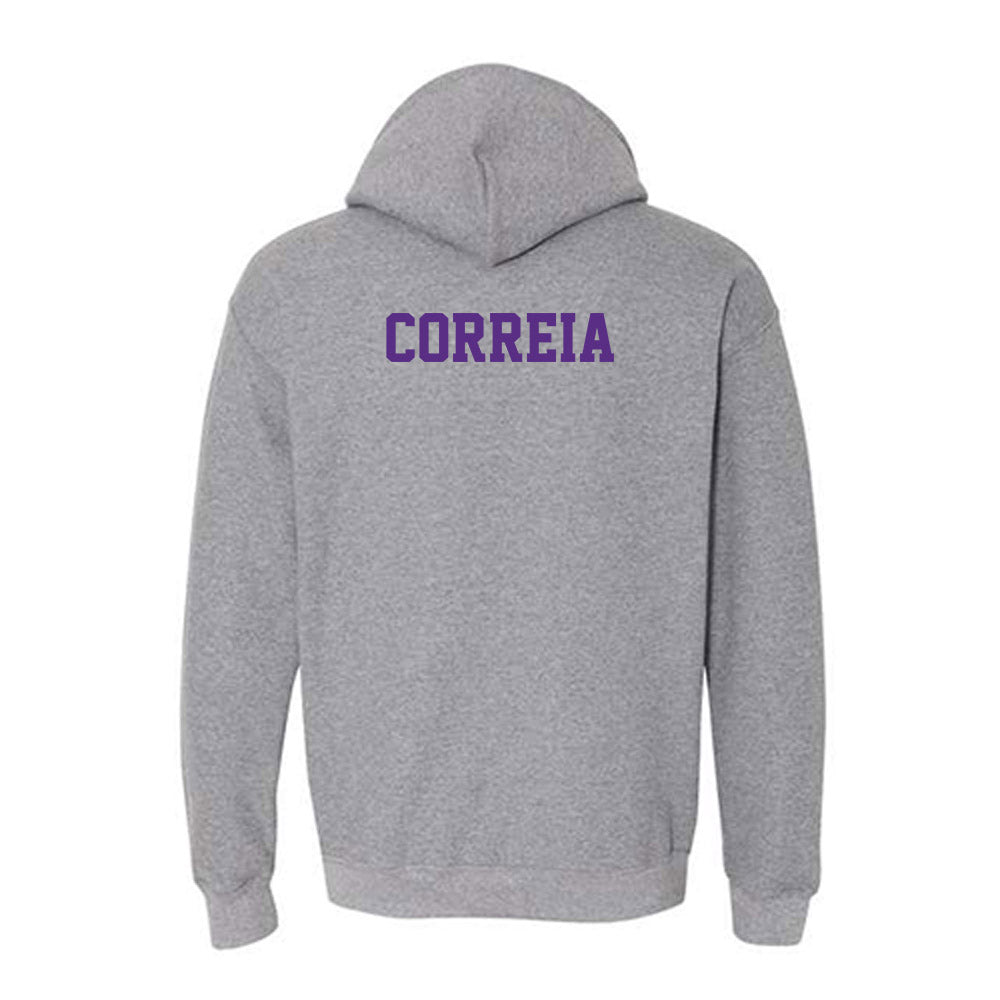 Stonehill - NCAA Women's Track & Field (Outdoor) : Morgan Correia - Classic Shersey Hooded Sweatshirt-1