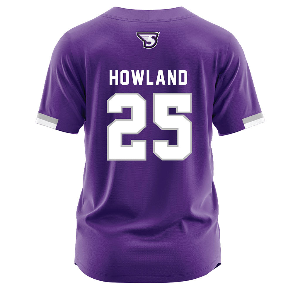 Stonehill - NCAA Baseball : Jamison Howland - Purple Jersey-1