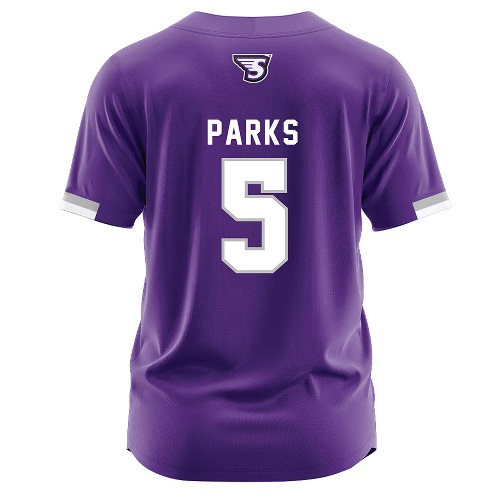 Stonehill - NCAA Baseball : Sam Parks - Purple Jersey-1