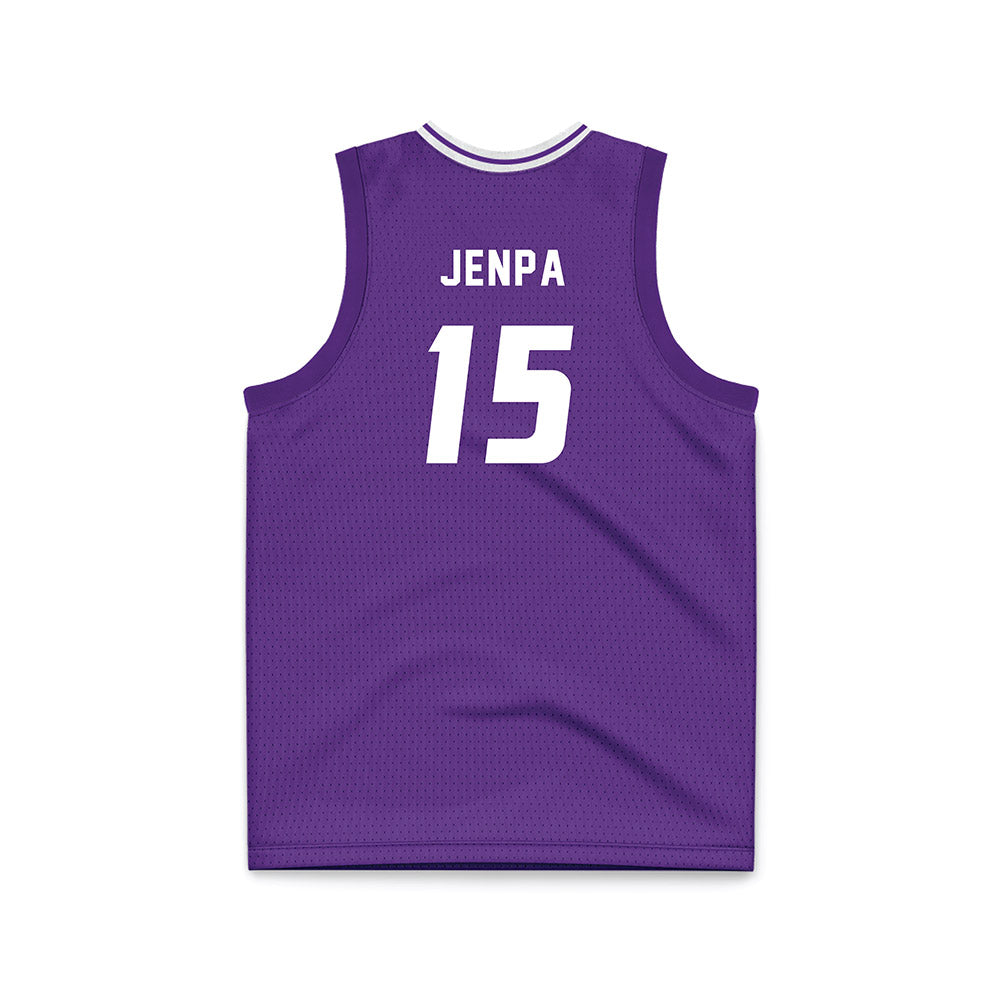 Stonehill - NCAA Men's Basketball : Norbu Jenpa - Purple Basketball Jersey-1