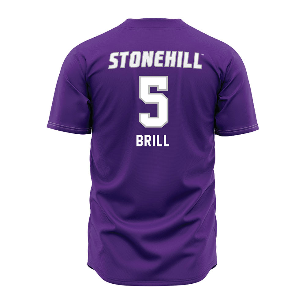 Stonehill - NCAA Softball : Jessica Brill - Purple Jersey-1