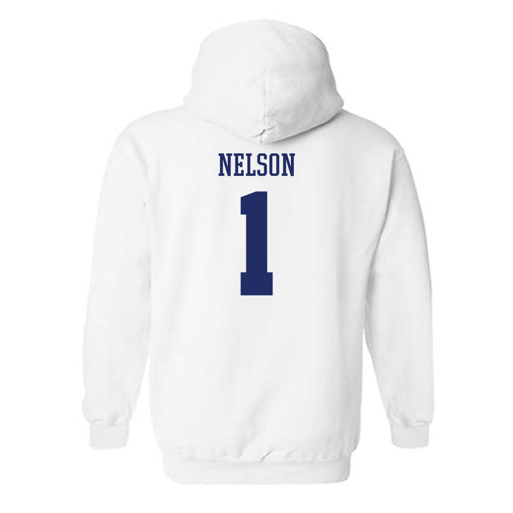 Webster - NCAA Men's Basketball : Charles Nelson - Classic Shersey Hooded Sweatshirt-1