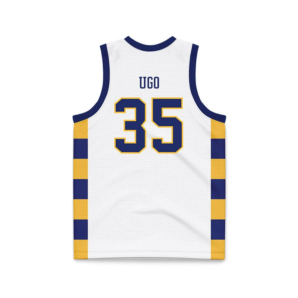 Webster - NCAA Men's Basketball : Justin Ugo - White Basketball Jersey-1