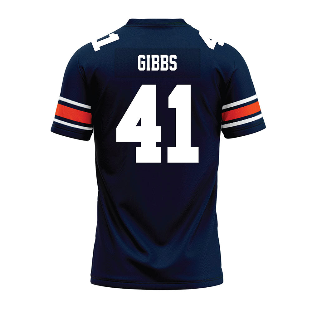 Auburn - NCAA Football : Connor Gibbs - Navy Premium Football Jersey-1