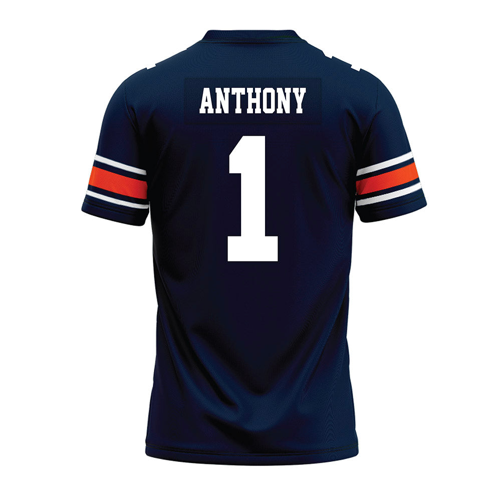 Auburn - NCAA Football : Champ Anthony - Navy Premium Football Jersey-1