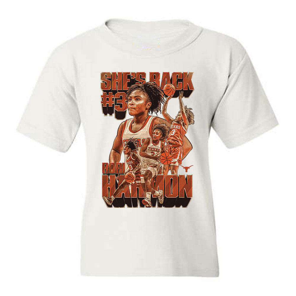 Texas - NCAA Women's Basketball : Rori Harmon - Player Collage Youth T-Shirt
