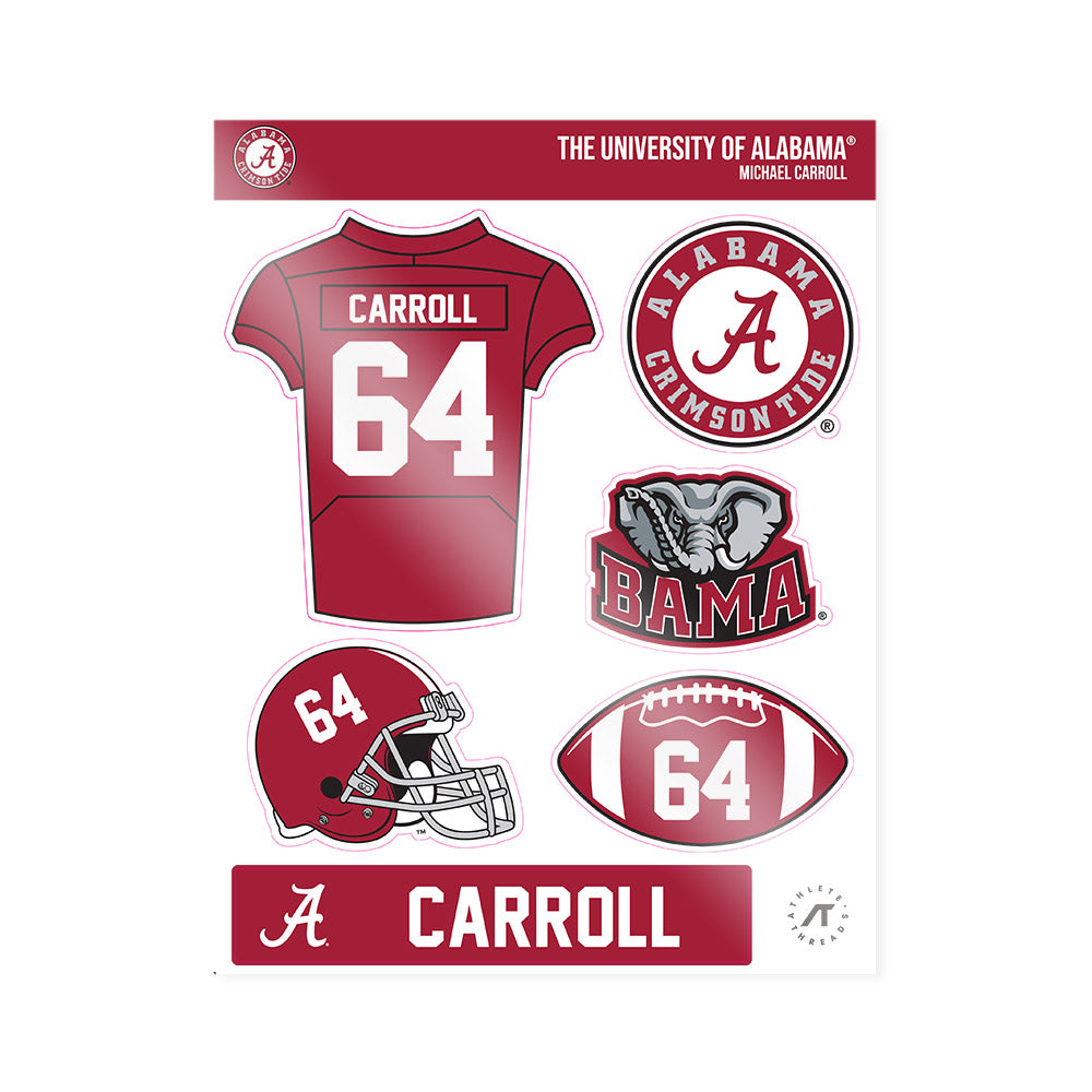 Alabama - NCAA Football : Michael Carroll - Sticker Sheet-0